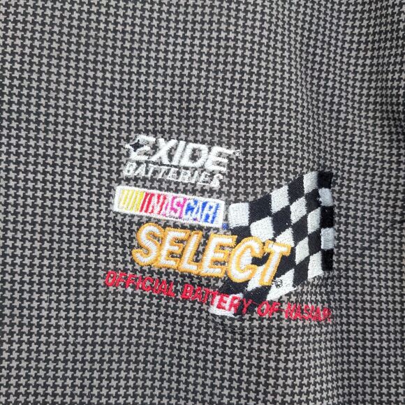 NASCAR Select Polo Shirt Men's XL Short Sleeve Gray Black Houndstooth Logo - Picture 4 of 12